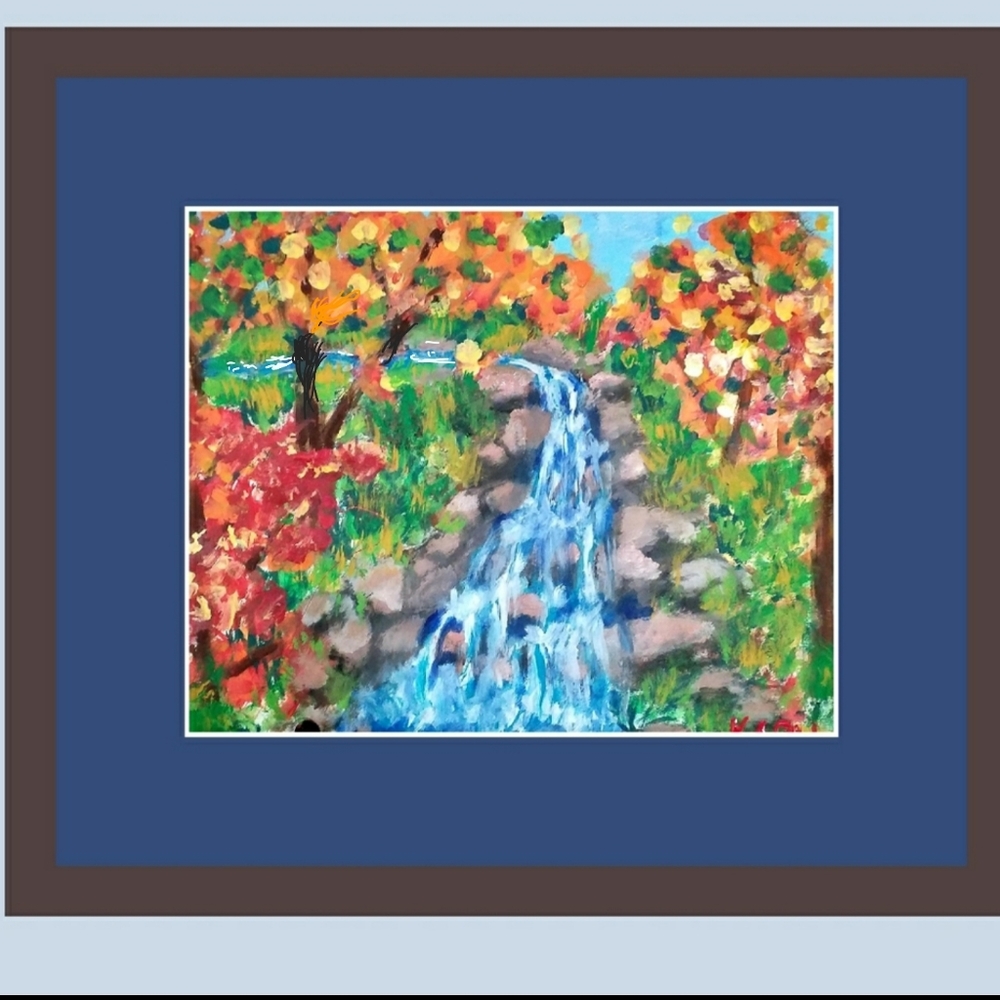 Forest Brook in Fall        Large 16" x20 "Matted
